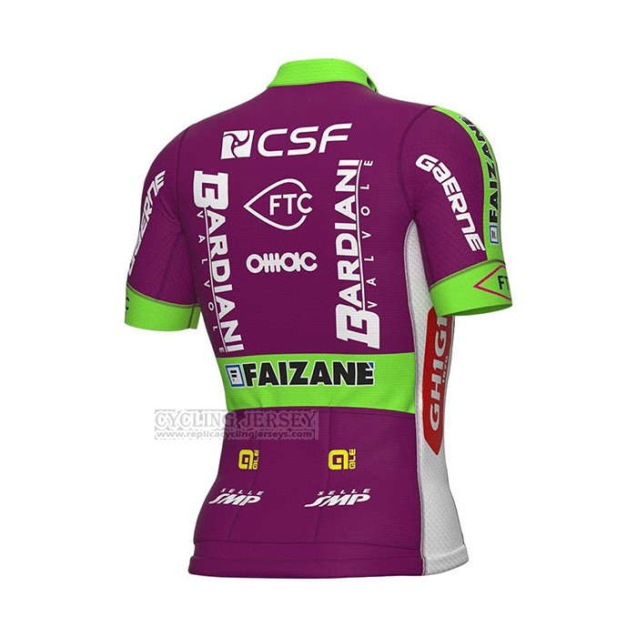 2022 Cycling Jersey Bardiani Csf Purple Green Short Sleeve and Bib Short